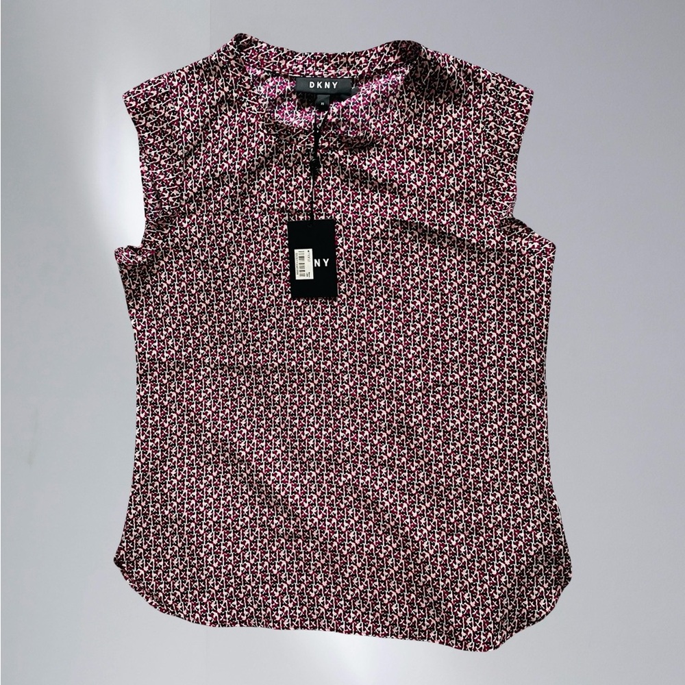 DKNY Women's sleeveless Geometric Blouse SIZE XS